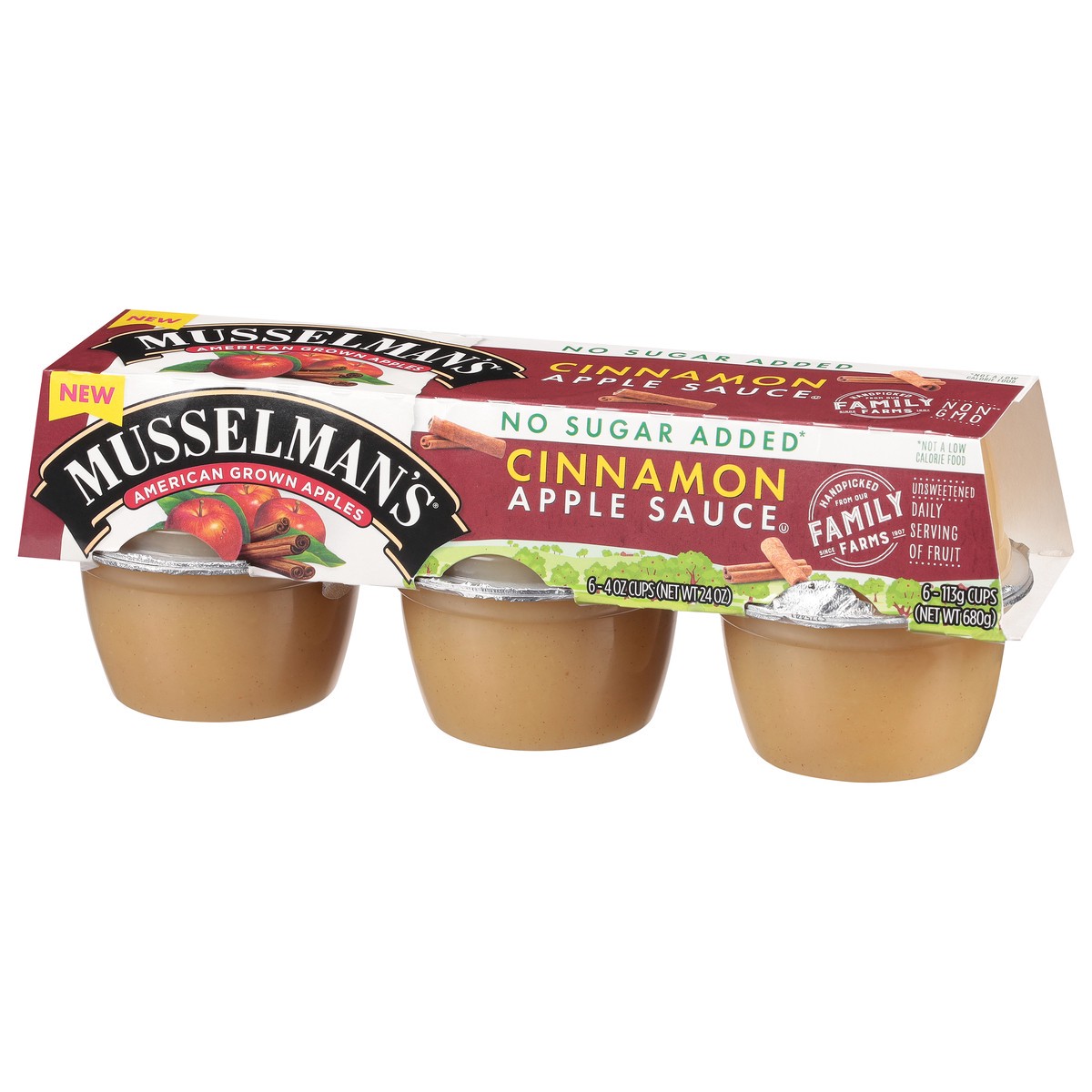 slide 2 of 12, Musselman's No Sugar Added Cinnamon Apple Sauce 6 - 4 oz Cups, 6 ct