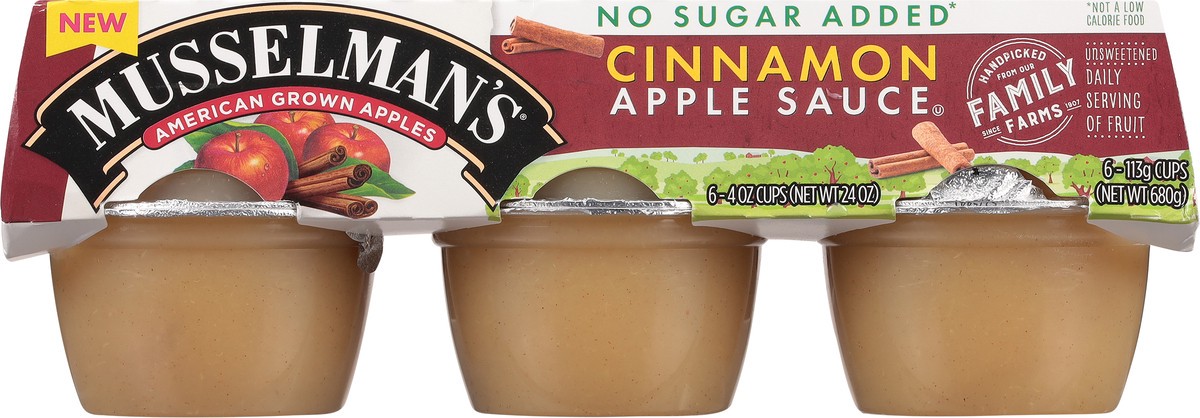 slide 10 of 12, Musselman's No Sugar Added Cinnamon Apple Sauce 6 - 4 oz Cups, 6 ct