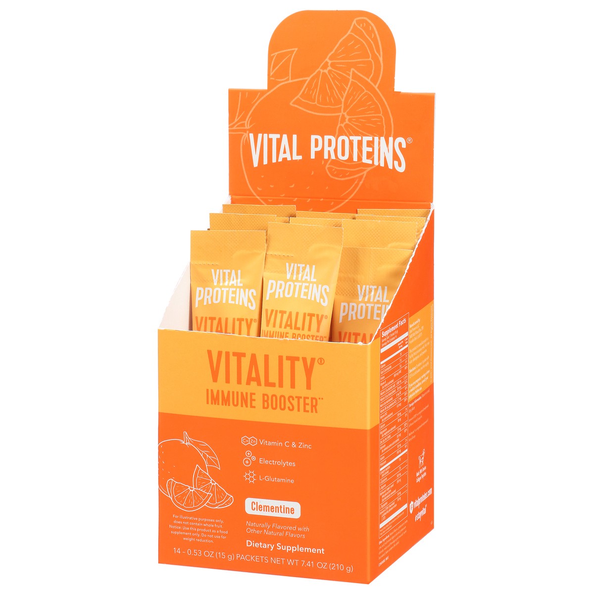 slide 3 of 12, Vital Proteins Vitality Clementine Immune Booster 14 ea, 14 ct