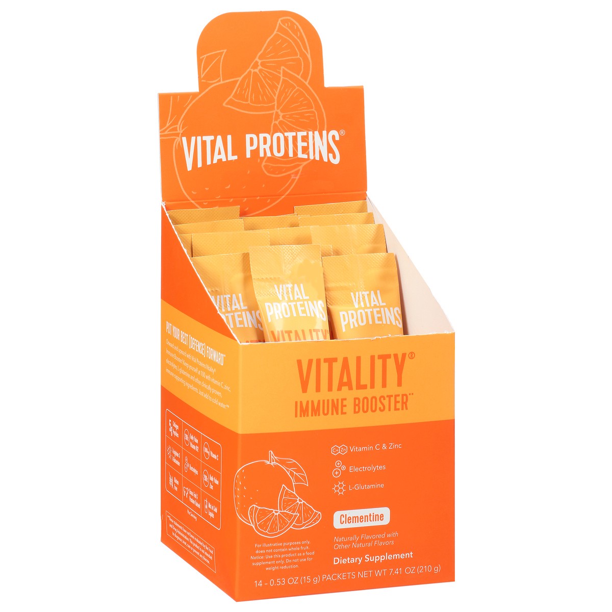 slide 8 of 12, Vital Proteins Vitality Clementine Immune Booster 14 ea, 14 ct