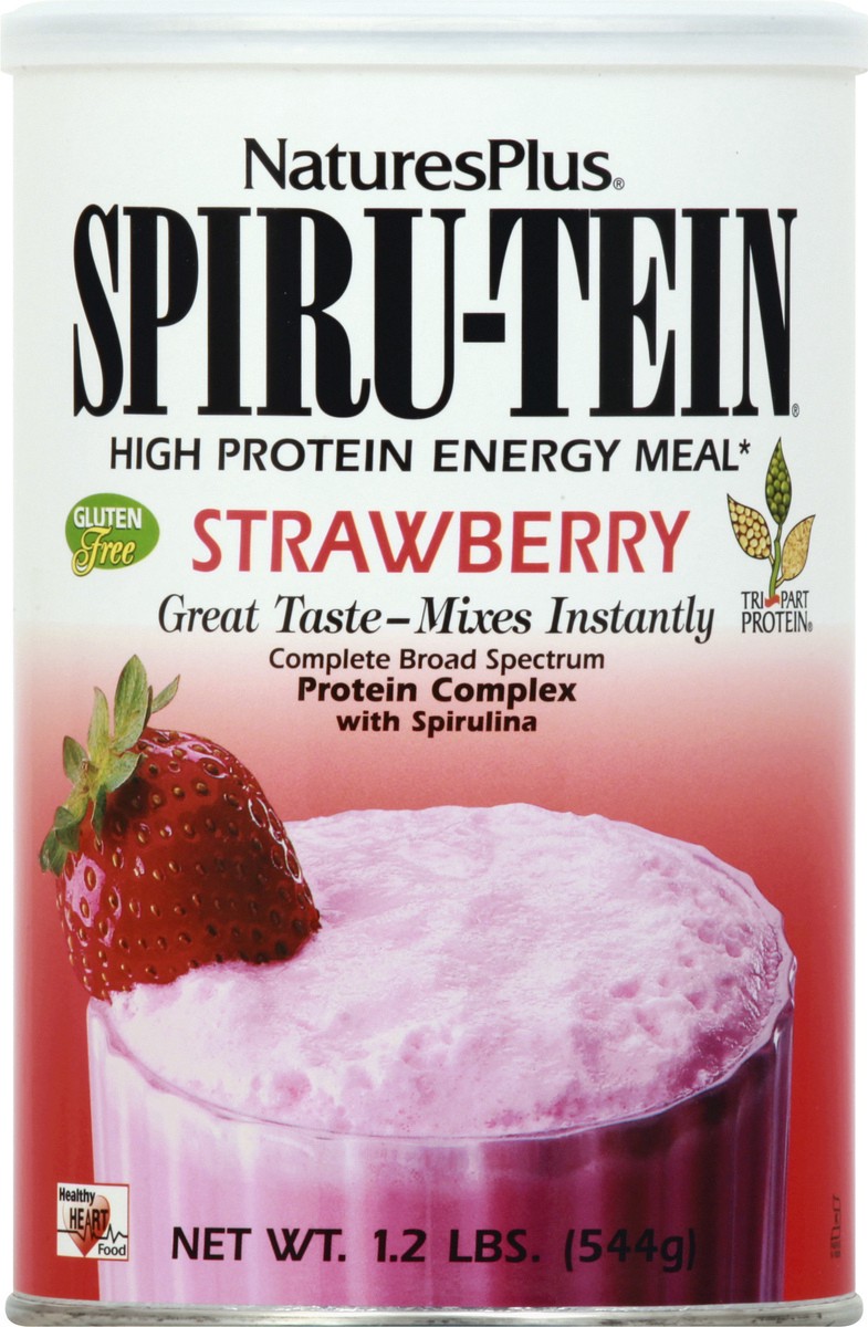 slide 8 of 10, Nature's Plus Spiru-Tein High Protein Strawberry Energy Meal, 1.2 lb