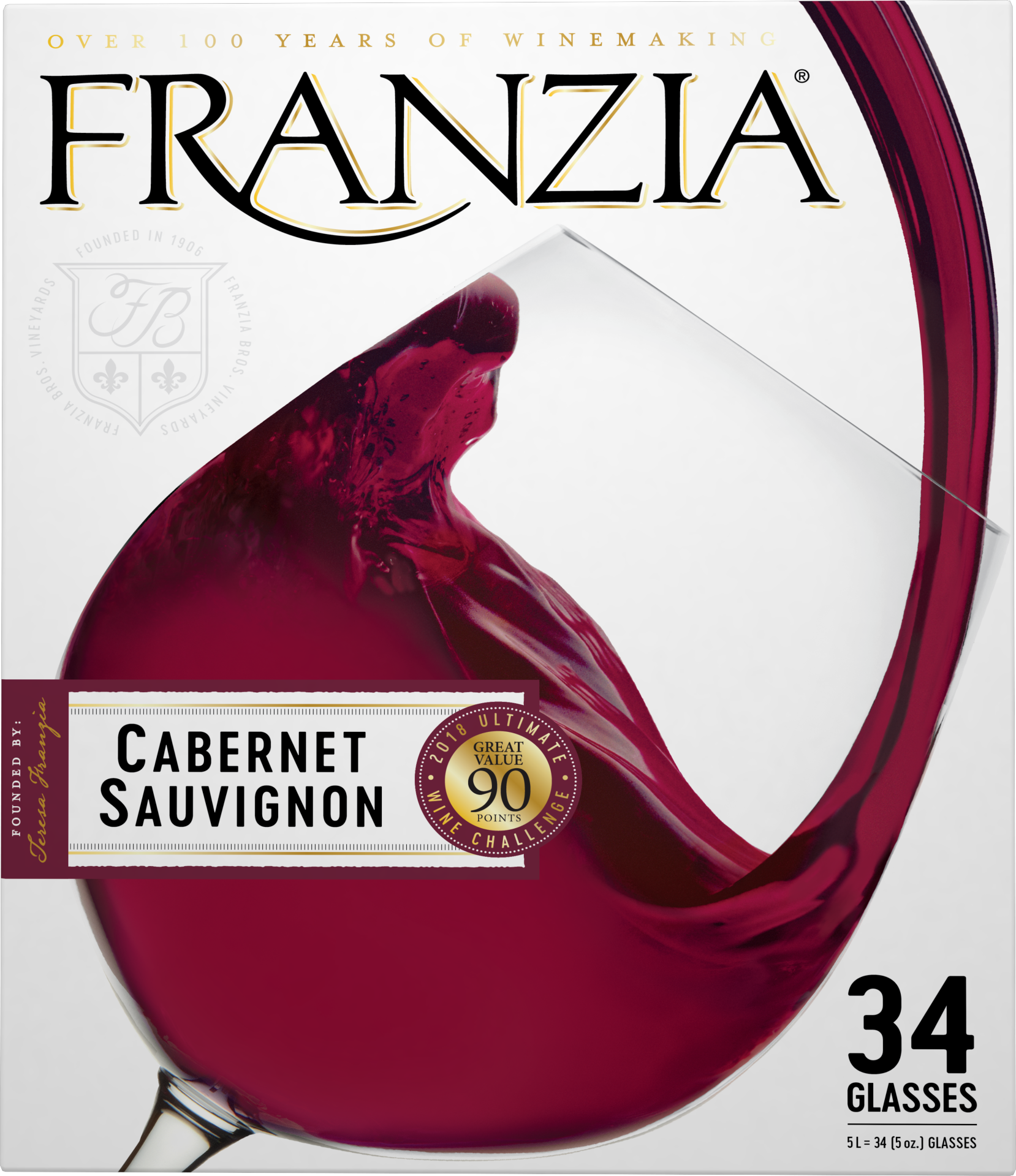slide 2 of 4, Franzia Cabernet Sauvignon Red Wine, 5 liter box