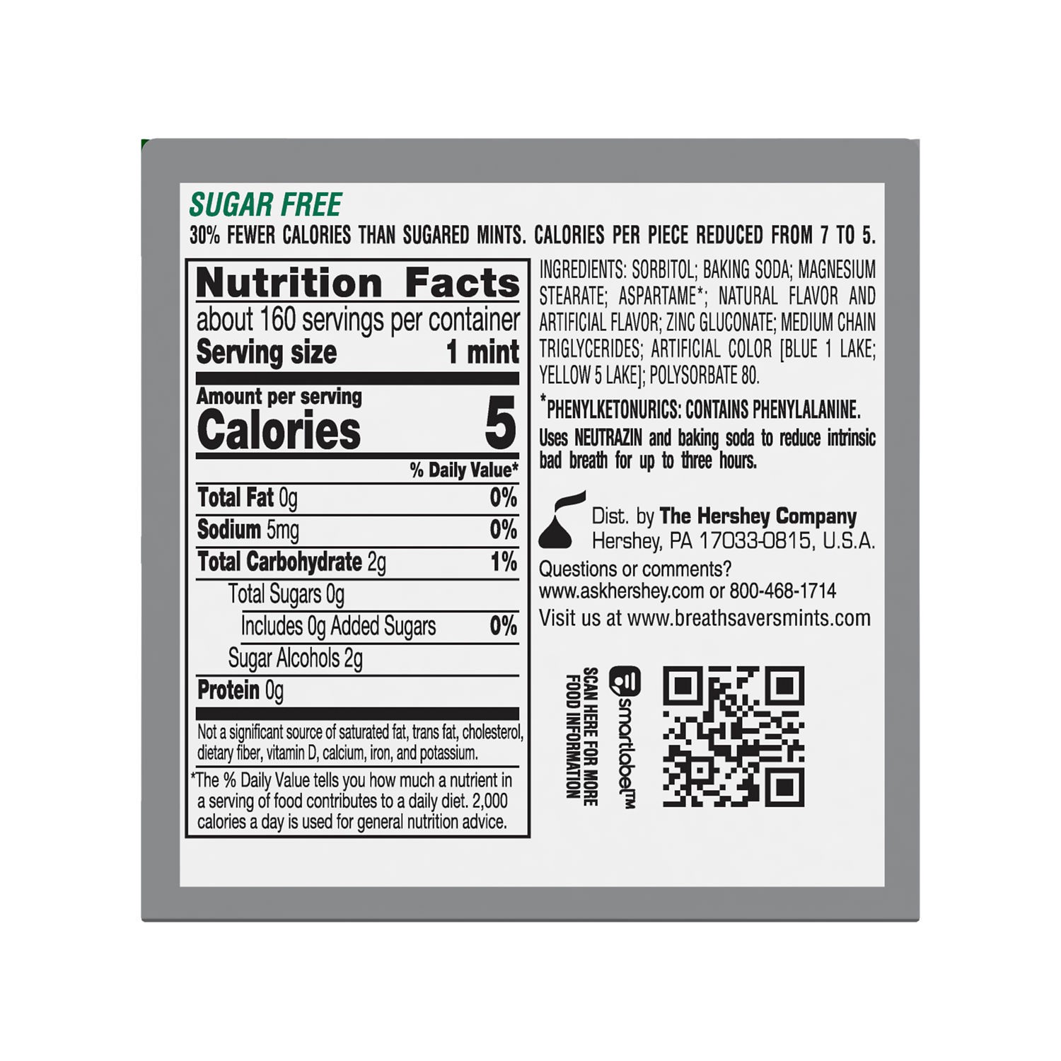 slide 3 of 6, Breath Savers Sugar Free 3 Hour Spearmint Mint 8 ea, 8 ct