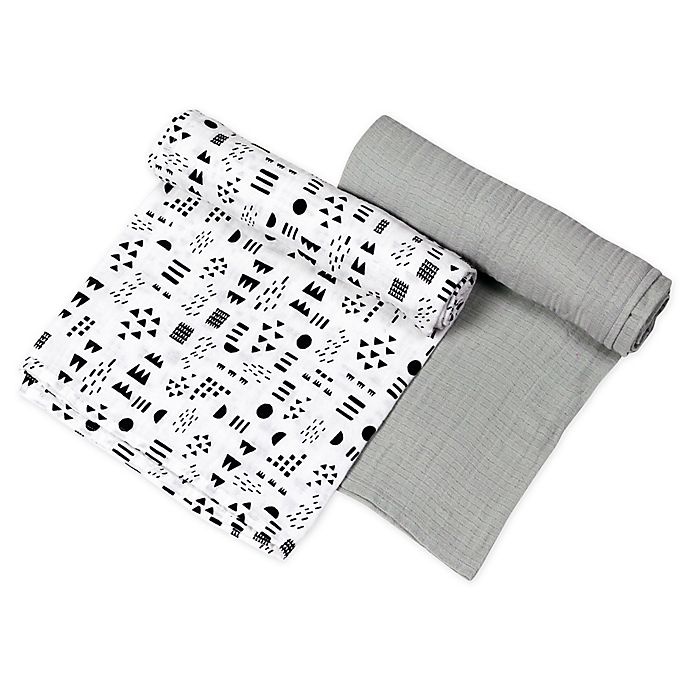 slide 1 of 4, The Honest Company Pattern Play Organic Cotton Swaddle Blanket, 2 ct