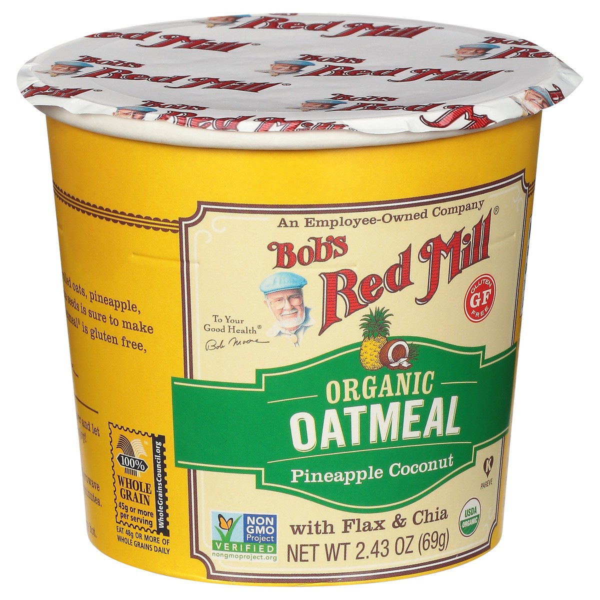slide 2 of 11, Bob's Red Mill Organic Pineapple Coconut Oatmeal Cup, 2.43 oz