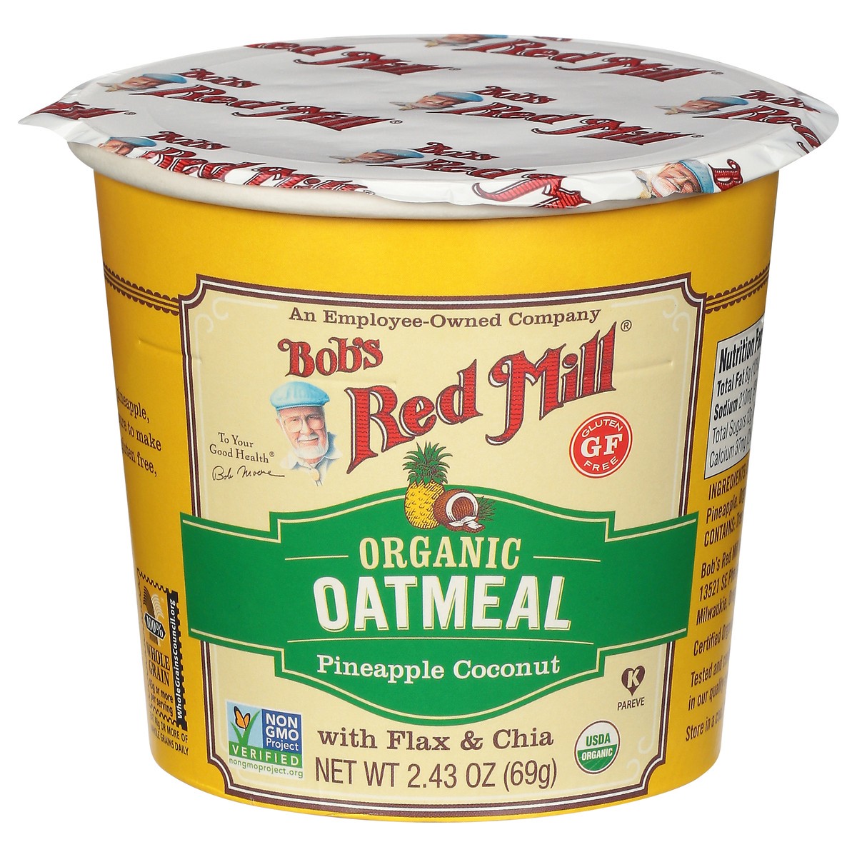 slide 11 of 11, Bob's Red Mill Organic Pineapple Coconut Oatmeal Cup, 2.43 oz