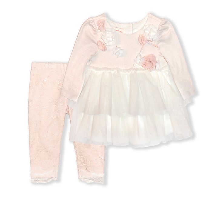 slide 1 of 1, Biscotti Newborn Lace Top and Pant Set - Ivory, 2 ct