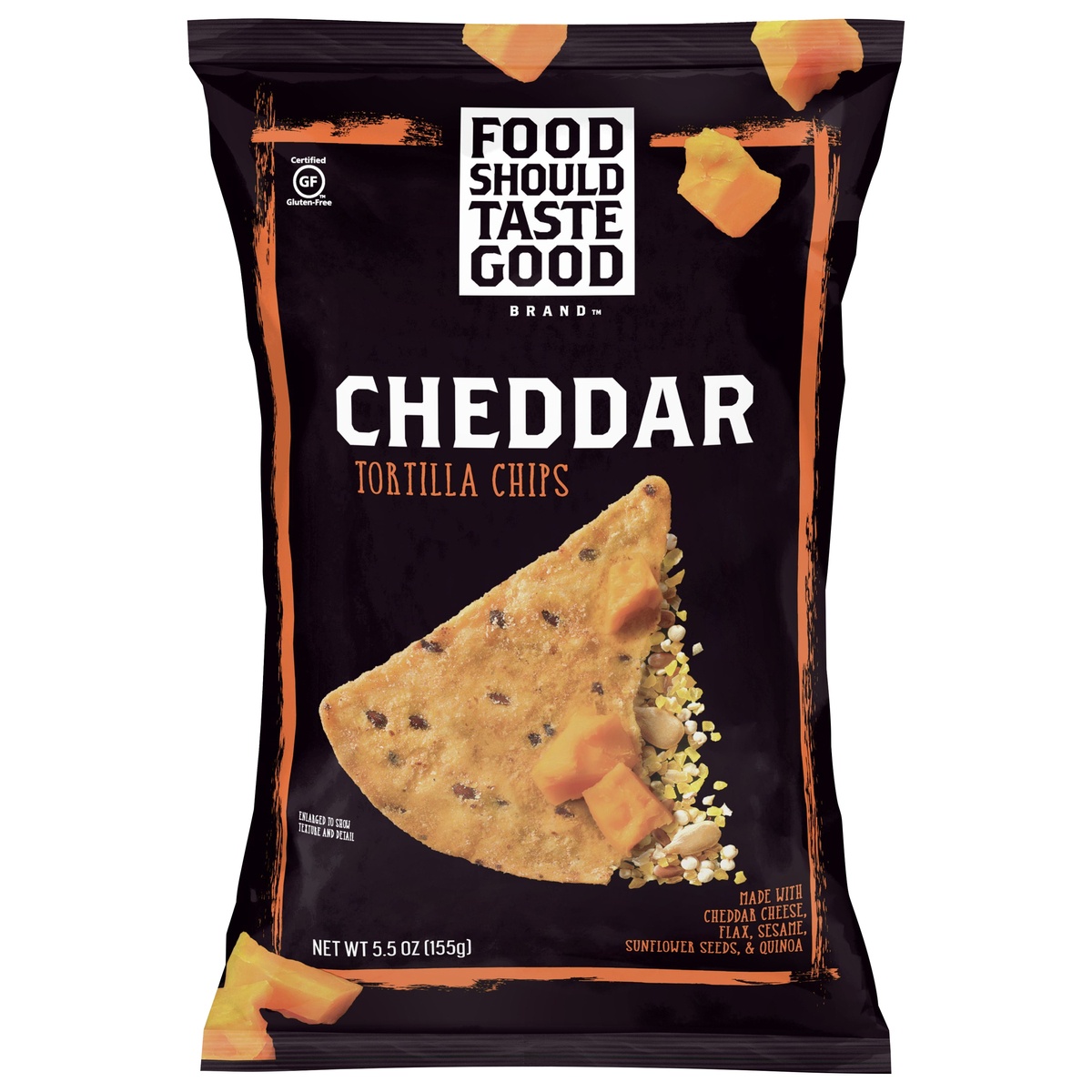 slide 1 of 1, Food Should Taste Good Cheddar Tortilla Chips, 5.5 oz