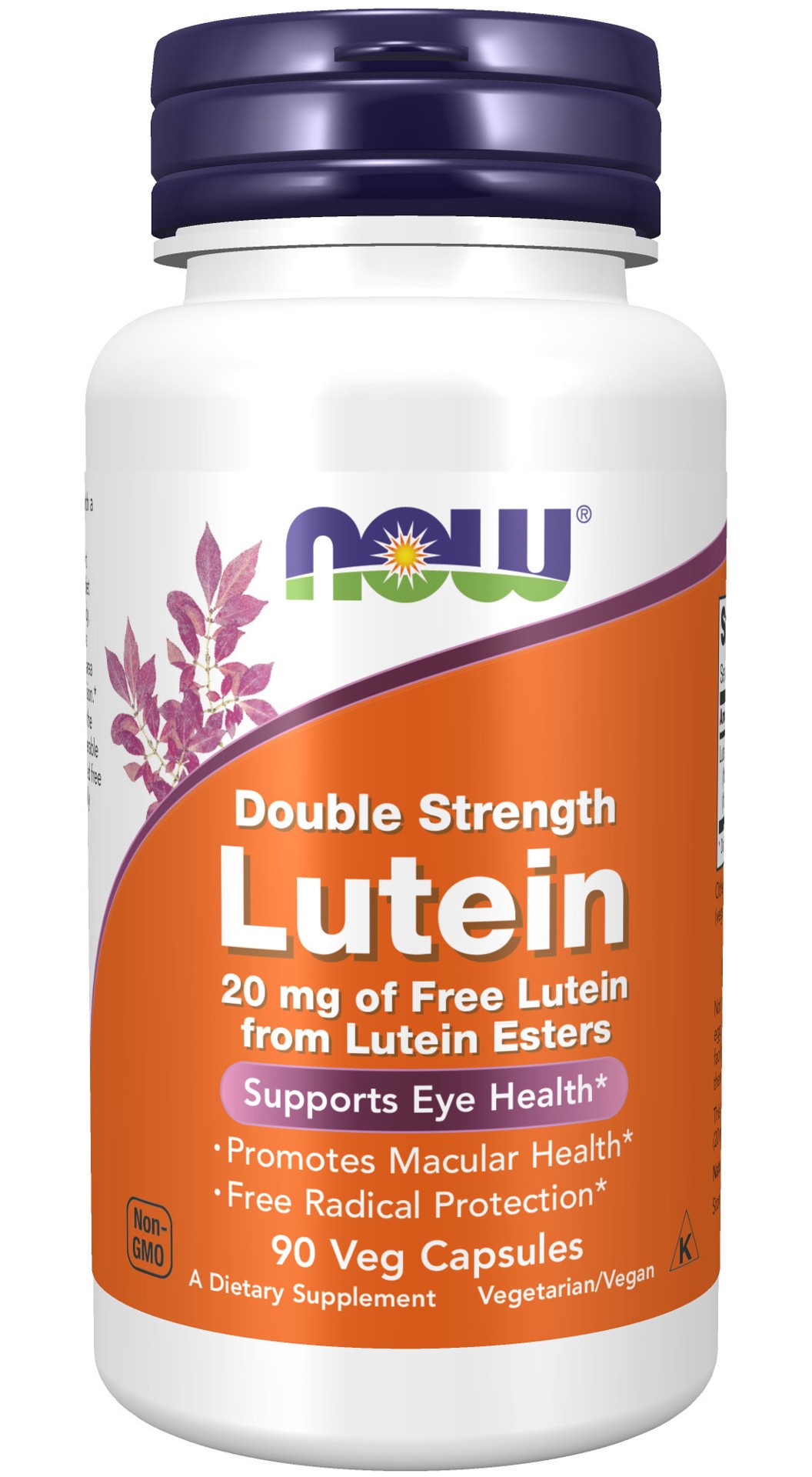 slide 1 of 4, NOW Lutein, Double Strength 20 mg - 90 Veg Capsules, 90 ct