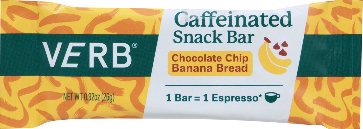slide 3 of 9, Verb Caffeinated Chocolate Chip Banana Bread Energy Bar 0.92 oz, 0.92 oz