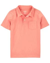 Oshkosh Toddler Cotton Jersey Pocket Henley Orange 2T
