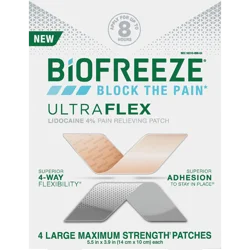 Biofreeze Flex Lidocaine Patch, 4Ct