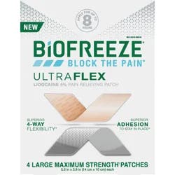 Biofreeze Flex Lidocaine Patch, 4Ct