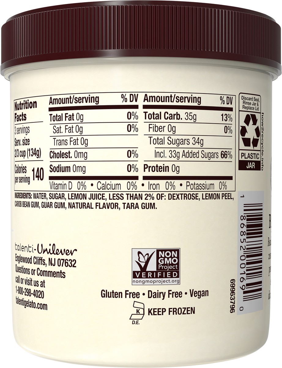 slide 10 of 11, Talenti dairy-free sorbetto zesty lemon 1 pint, 1 pint