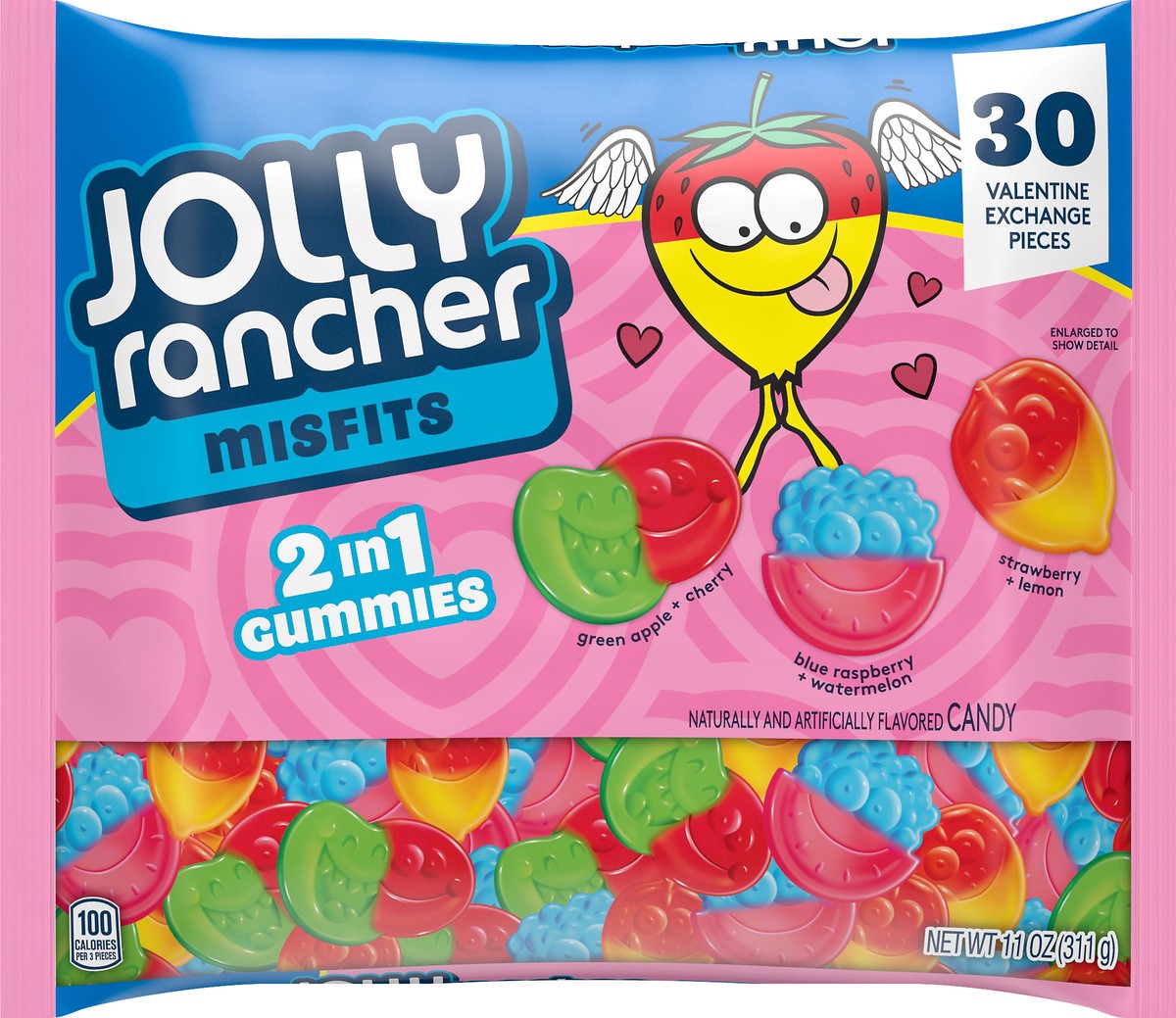 slide 3 of 3, Jolly Rancher Assorted Flavor Misfits 2In1 Gummies, 30 ct