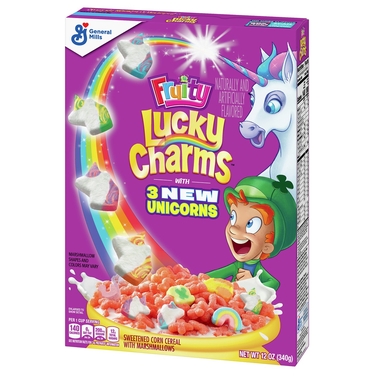 slide 5 of 7, Lucky Charms 3 Unicorns Sweetened with Marshmallows Corn Cereal 12 oz, 21.2 oz