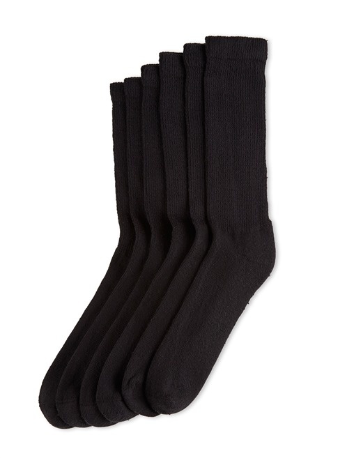 slide 1 of 3, No Nonsense Mens Black Crew Sock, 3 ct