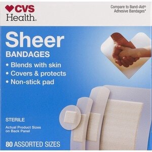 slide 1 of 1, CVS Health Sheer Bandages, Assorted Sizes, 60 Ct, 1 ct