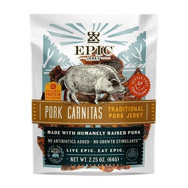 slide 1 of 1, Epic Jerkly Traditional Pork Carnitas, 2.25 oz