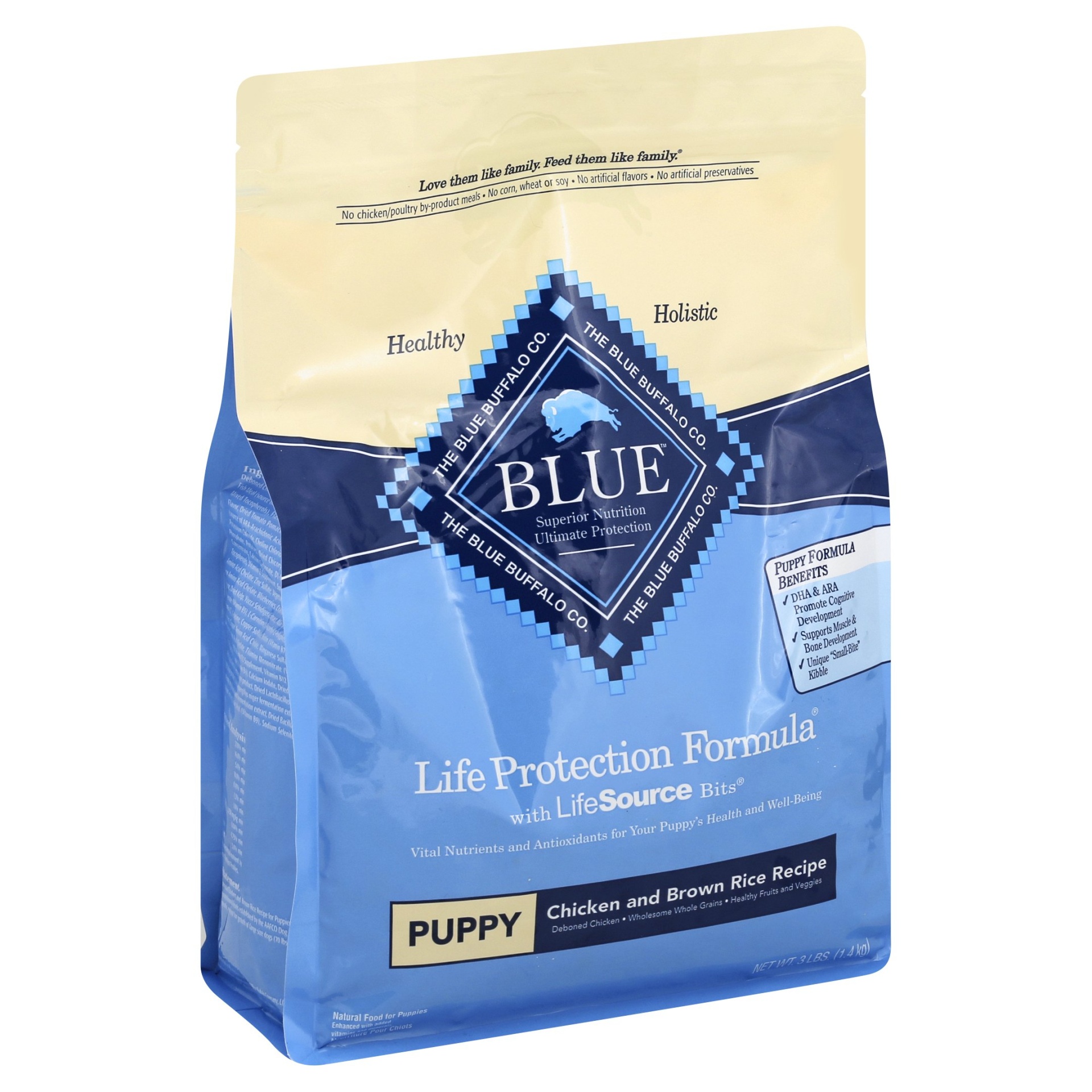 slide 1 of 1, Blue Buffalo Blue Life Protection Formula Chicken Brown Rice Puppy Food, 3 lb