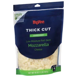Hy-vee Mozzarella Low-moisture Part-skim Thick Cut Shredded Cheese