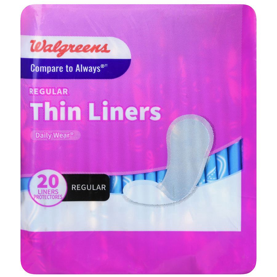 slide 2 of 5, Walgreens Pantiliner Thin Regular Unscented, 20 ct