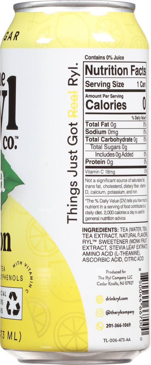 slide 6 of 13, The Ryl Co. Ryl Lemon Iced Tea - 16 fl oz, 16 fl oz