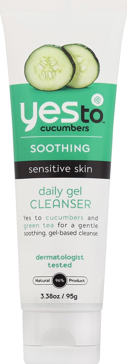 slide 2 of 3, Yes to Cucumbers Sensitive Skin Daily Gel Cleanser, 3.38 oz