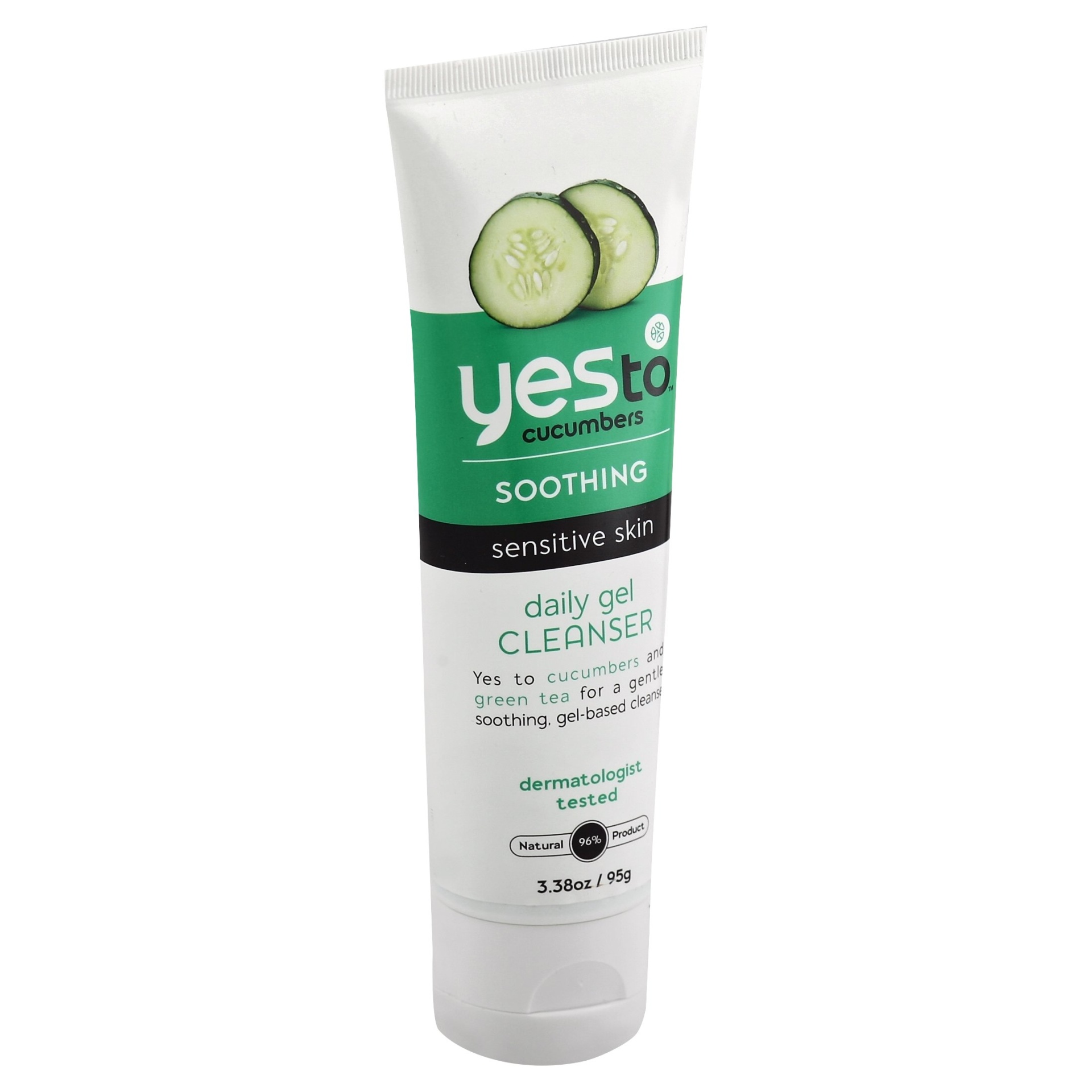 slide 1 of 3, Yes to Cucumbers Sensitive Skin Daily Gel Cleanser, 3.38 oz