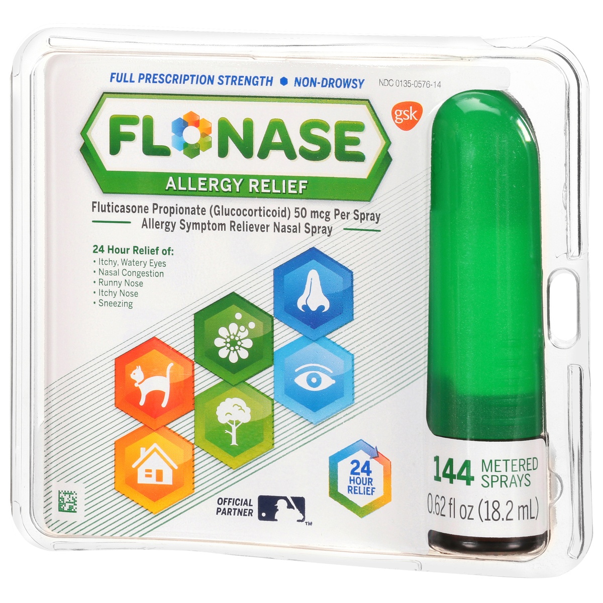 slide 3 of 10, Flonase Full Prescription Strength Non-Drowsy Allergy Reliefoz, 144 ct; 0.62 oz