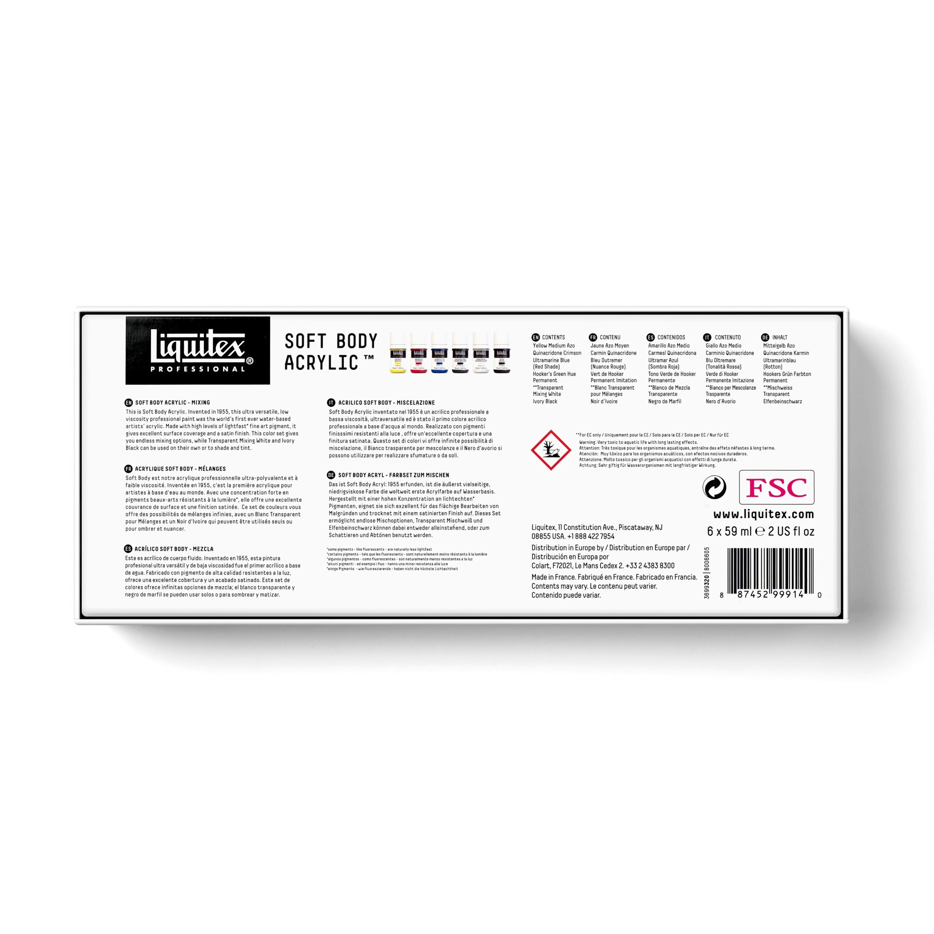 slide 4 of 6, Liquitex Soft Body Acrylic Mixing Set, 2 fl oz