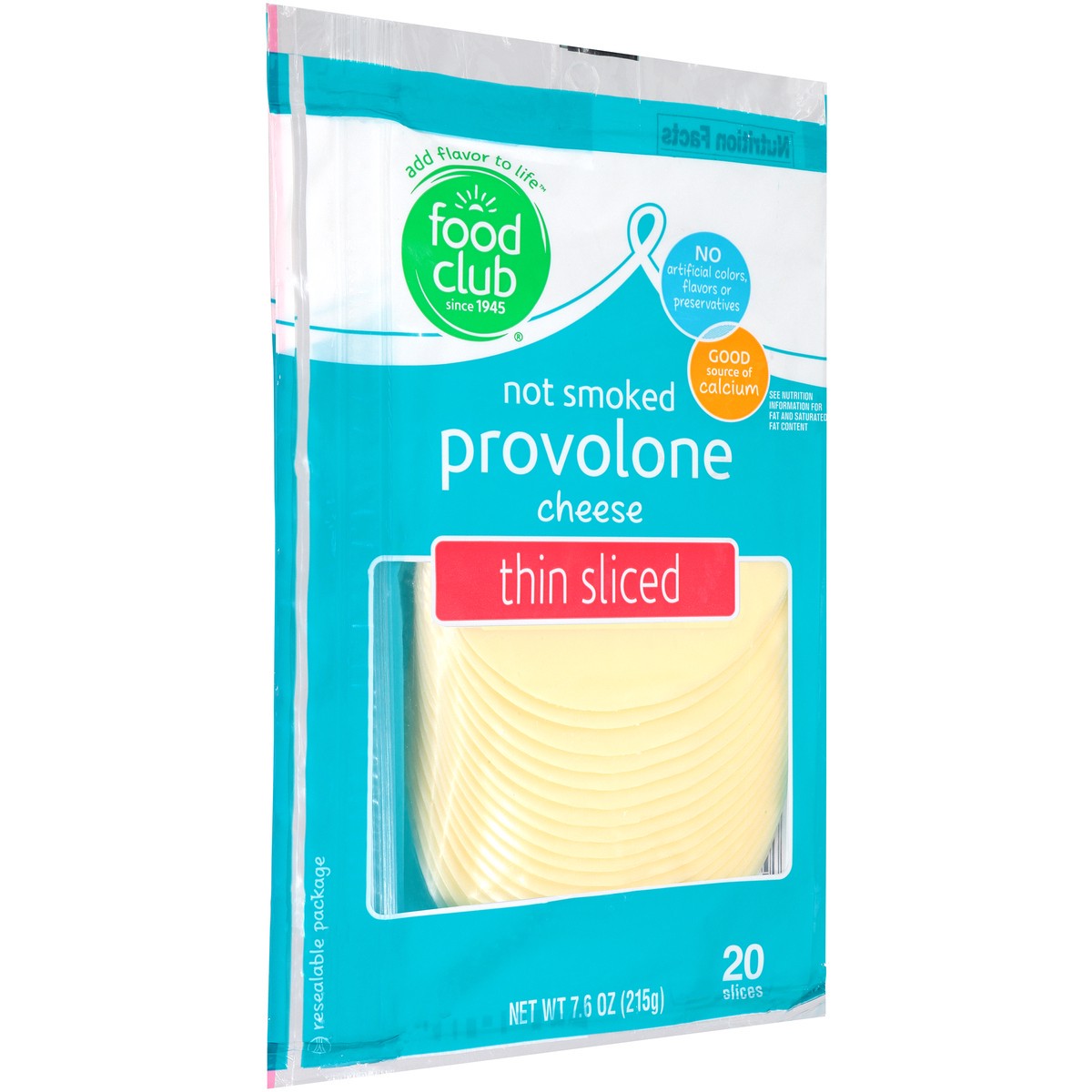 slide 9 of 14, Food Club Not Smoked Provolone Thin Sliced Cheese, 7.6 oz