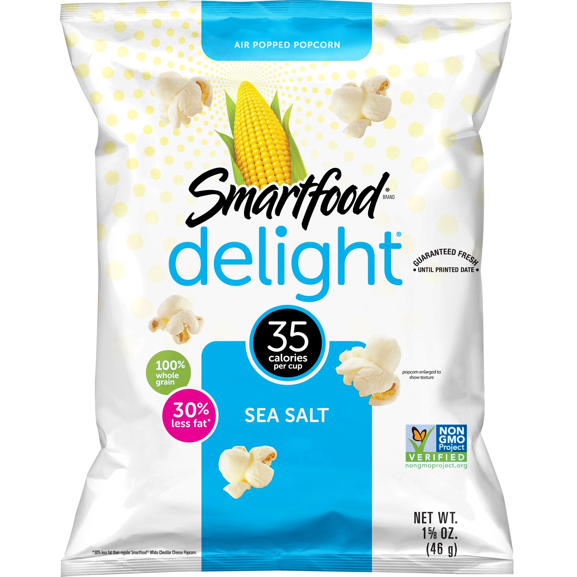 slide 1 of 8, Smartfood Delight Popcorn Sea Salt 1 - 5/8 Oz, 1.62 oz