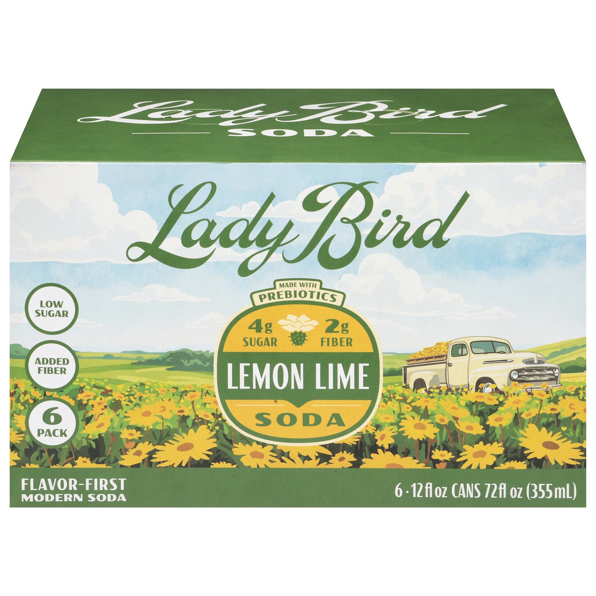 slide 1 of 13, Lady Bird Lemon Lime Soda 12 fl oz Cans, 6 ct