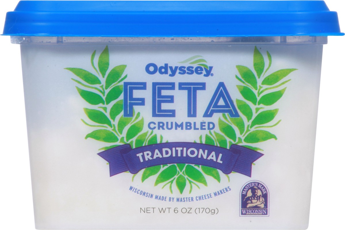 slide 6 of 9, Odyssey Traditional Crumbled Feta Cheese 6 oz, 6 oz