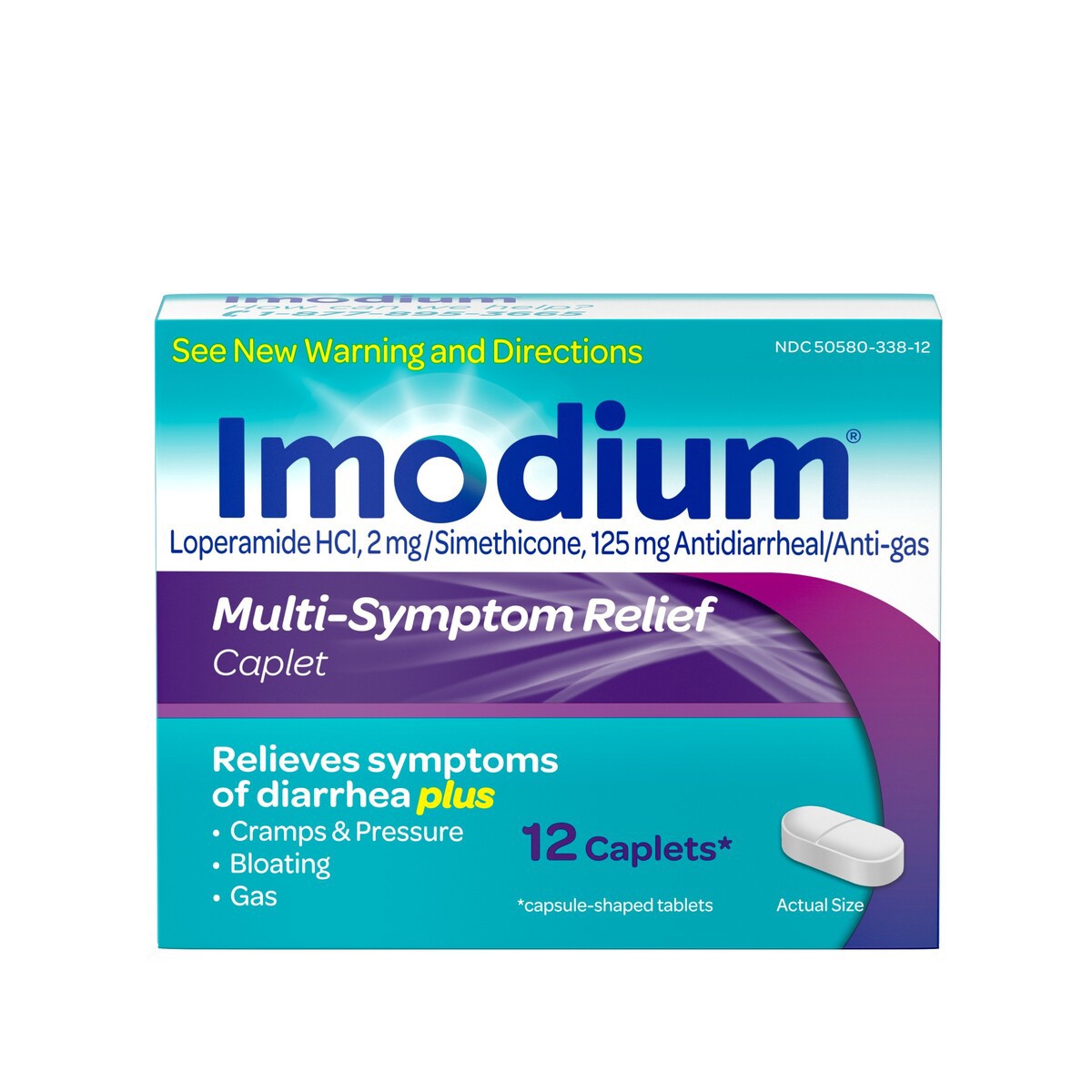 slide 1 of 9, Imodium Multi-Symptom Relief Caplets, 12 ct