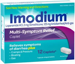 Imodium Multi-Symptom Relief Anti-Diarrheal Medicine Caplets, 12 ct