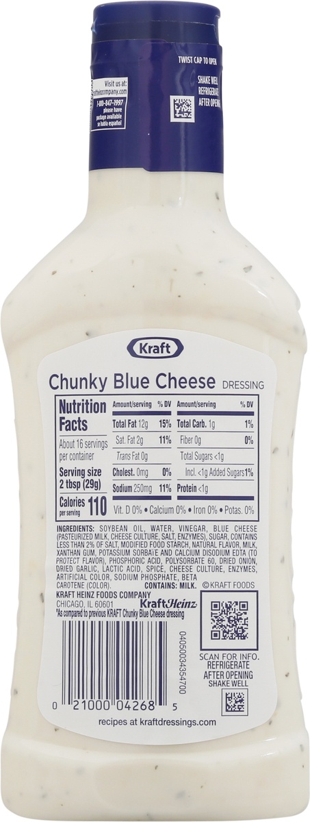 slide 10 of 11, Kraft Chunky Blue Cheese Salad Dressing, 16 fl oz