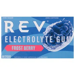 Rev Zero Sugar Zero Caffeine Frost Berry Electrolyte Gum 8 Sticks