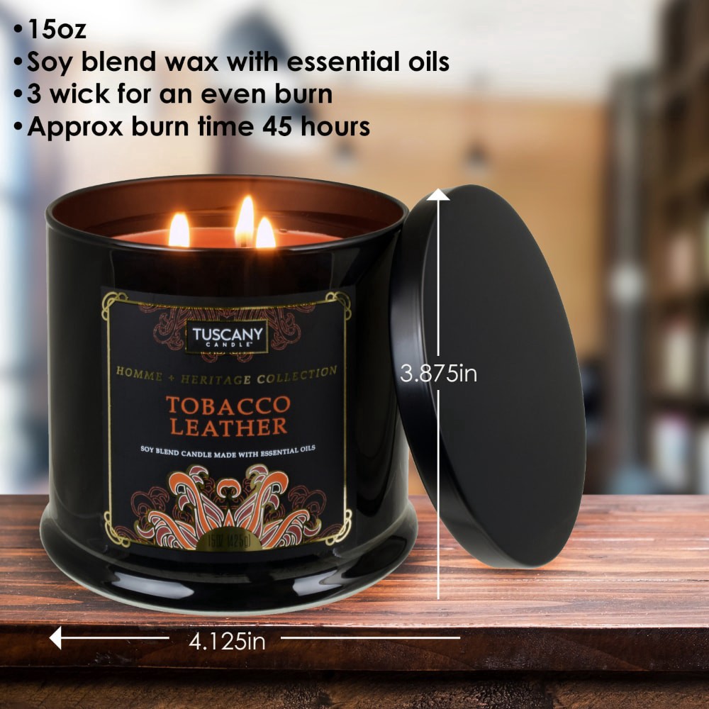 slide 2 of 5, Tuscany Candle Tuscany Scented Candle - Tobacco Leather, 15 oz