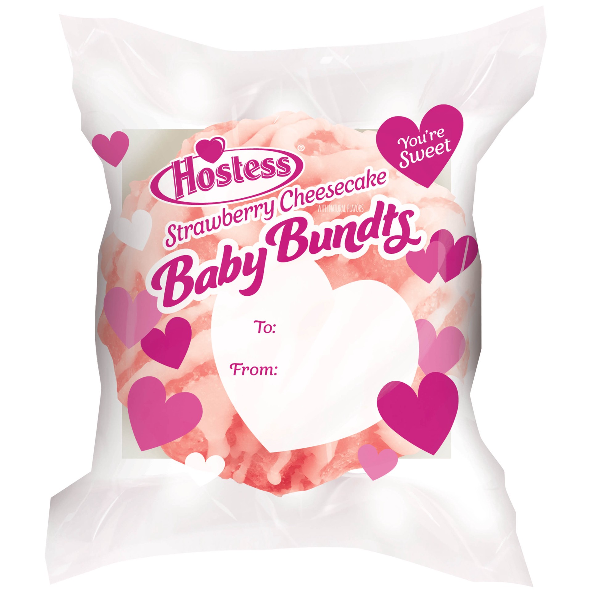 slide 5 of 5, HOSTESS Valentine's Strawberry Cheesecake Baby Bundts, with Natural Flavors, 8 Count, 10 oz, 10 oz