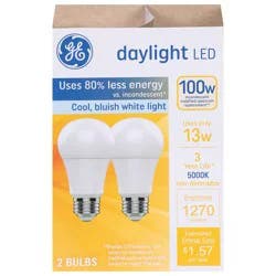 GE LED 13 Watts Daylight Bulbs, 2 ct