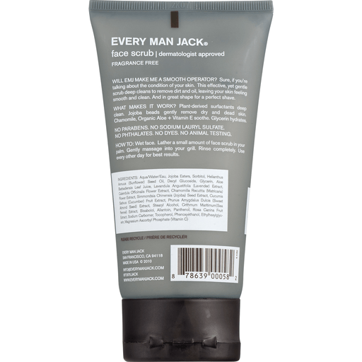 slide 7 of 8, Every Man Jack Fragrance Free Face Scrub, 5 oz