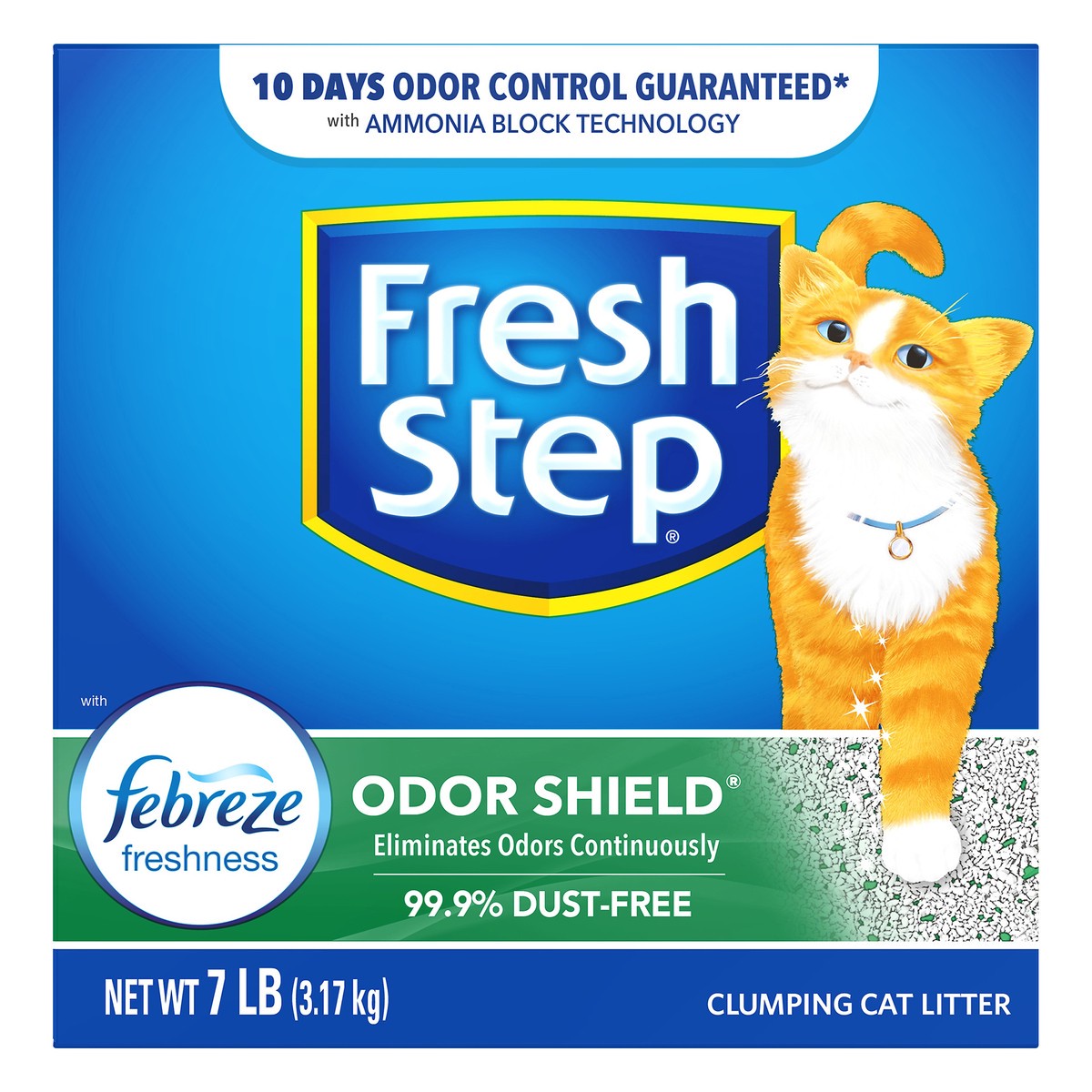 slide 6 of 8, Fresh Step Odor Shield With Febreze Freshness Clumping Cat Litter 7 lb, 7 lb