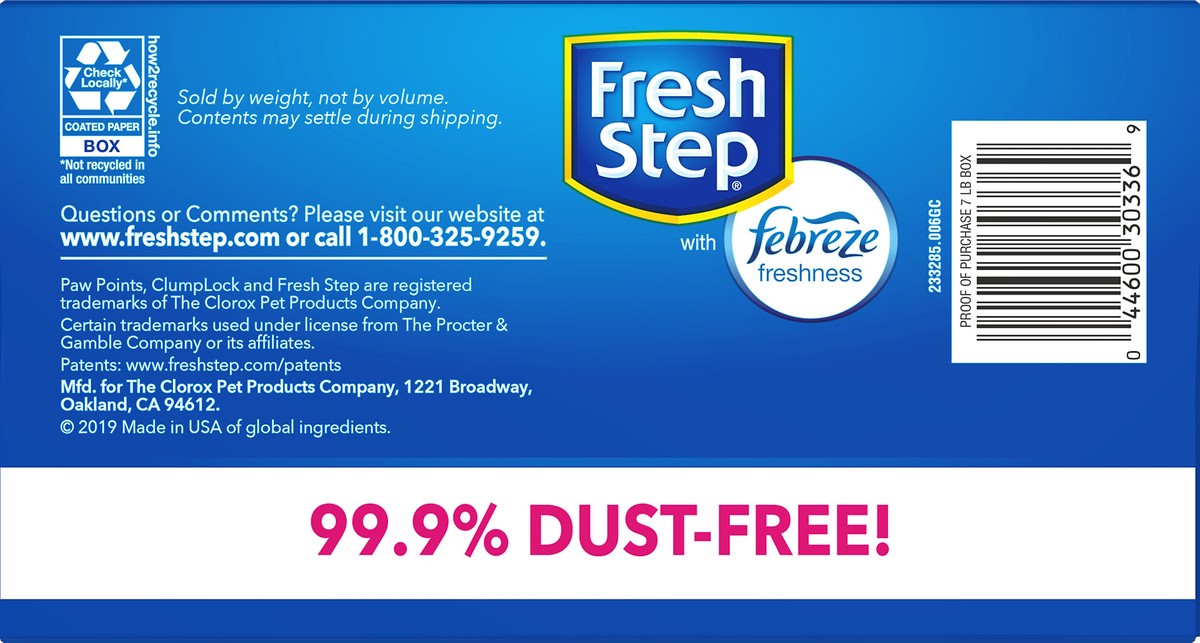 slide 7 of 8, Fresh Step Odor Shield With Febreze Freshness Clumping Cat Litter 7 lb, 7 lb