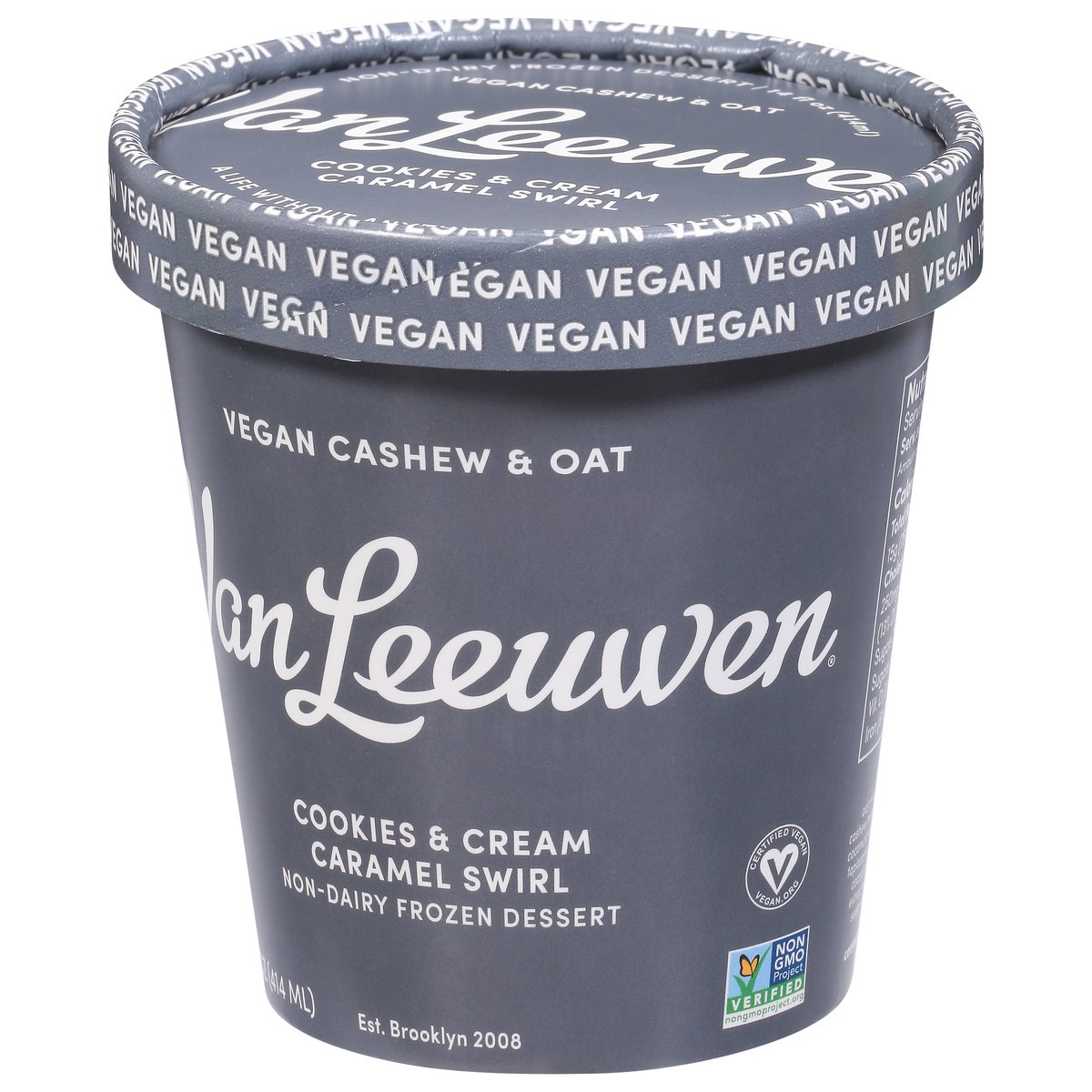 slide 3 of 9, Van Leeuwen Non-Dairy Cookies & Cream Caramel Swirl Frozen Dessert 14 fl oz, 14 fl oz