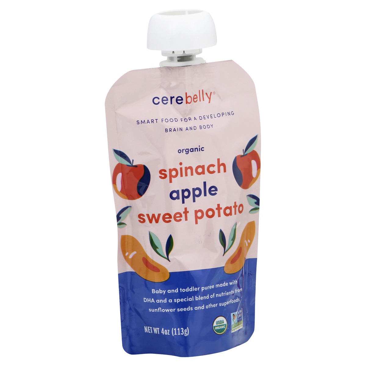 slide 6 of 9, Cerebelly Organic Spinach Apple Sweet Potato 4oz, 1 ct