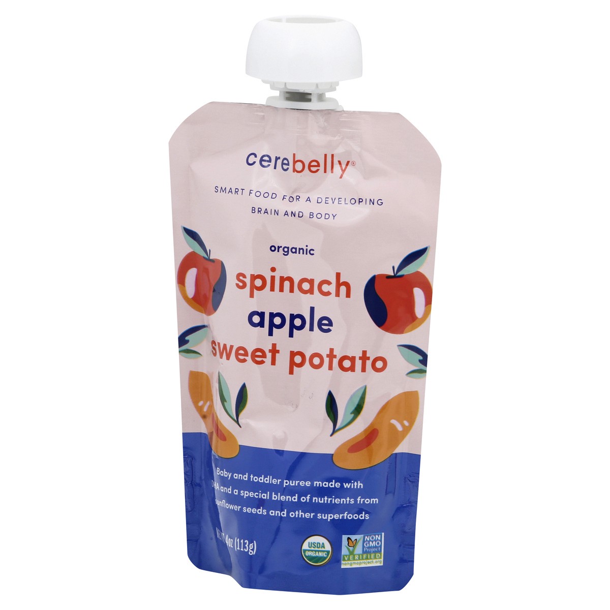 slide 8 of 9, Cerebelly Organic Spinach Apple Sweet Potato 4oz, 1 ct