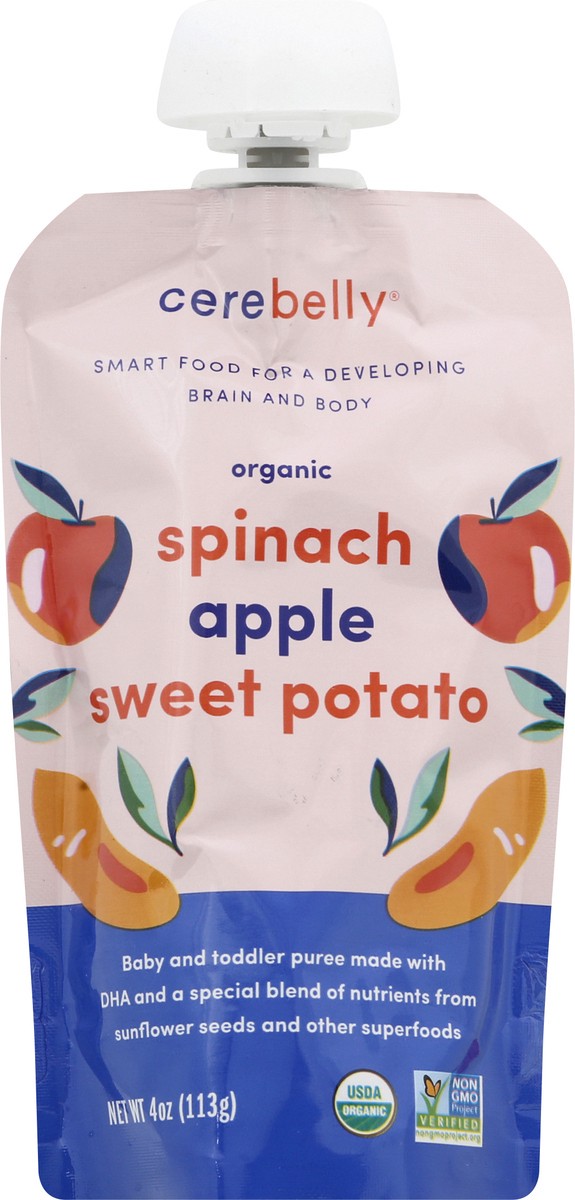 slide 5 of 9, Cerebelly Organic Spinach Apple Sweet Potato 4oz, 1 ct