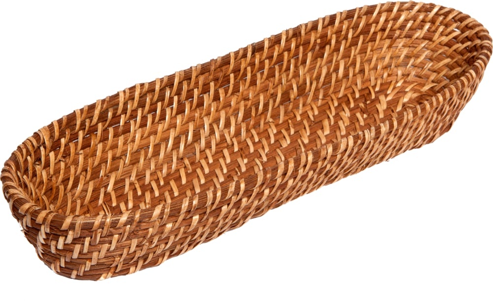 slide 1 of 1, Dash Of That Oval Rattan Bread Basket - Natural, 14 in x 4 in